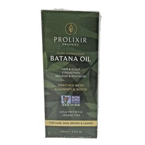Batana Oil Hair Growth Rosemary Biotin 3.4oz Prolixir Organics Honduran Pure